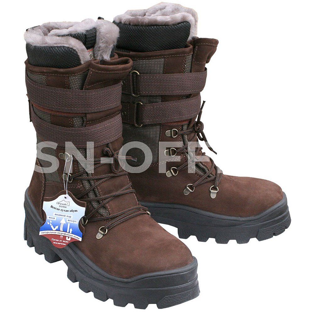 Сапоги зимние "Лось облегченные" (нубук/натуральный мех) 520-2                    